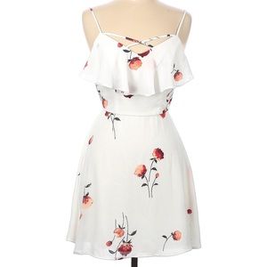 TRIXXI spaghetti strap Dress with Red watercolor flowers M NWT